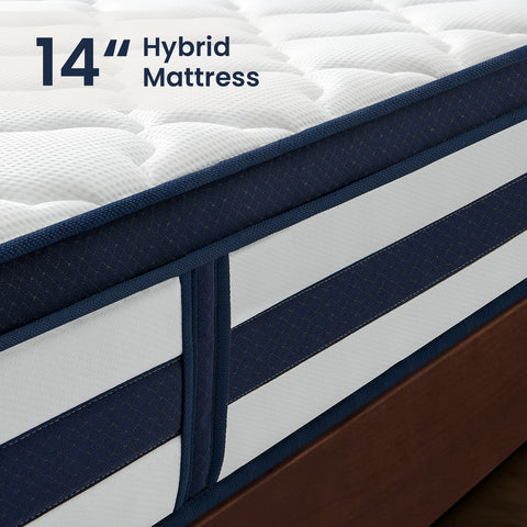 Resspry 14 Inch Gel Memory Foam Sprung Hybrid Mattress | Apex Collection